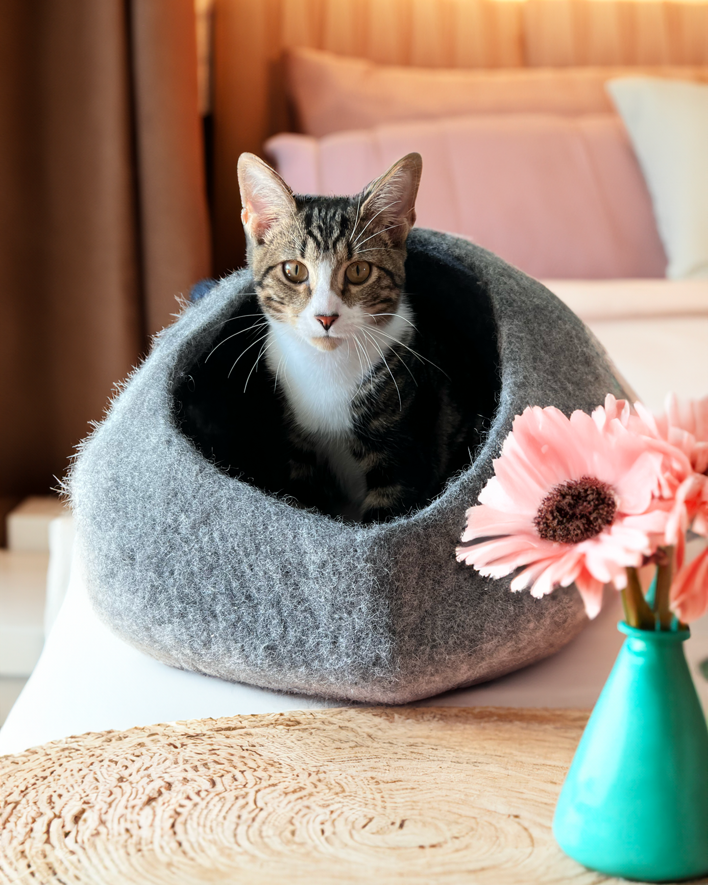 Organic Wool Cat Cave - Pet Bed